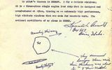 The official report Arnold after a meeting with UFOs over mount Rainier in June 1947. The report presents the sketches of Arnold about how objects look and flight characteristics. 
Translated by «Yandex.Translator»