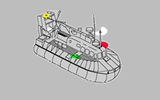 The hovercraft on the move. Carries a masthead light, stern light, side lights and yellow flashing light visible from all directions
Translated by «Yandex.Translator»