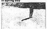 MANITOULIN-RECORDER, WEDNESDAY, OCTOBER 3, 1990.Morris Lanctry stands next to one of two perfectly shaped circles in a gravel pit owned by Ivan Mccoleman, a resident of Spring Bay. Two circles with a diameter of approximately 10 by 10 feet (3 by 3 m) are embedded in the mud. The inside of the circles looks as if they have been swept, except for a spot of dirt in the middle of the circle. The circles were discovered two weeks ago, although no one has been in the area recently. It makes you wonder how or who did the circles?