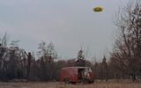 Dalek aircraft over a forest clearing