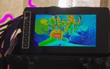 Invisible monsters in the girl's room on the thermal imager screen