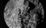 The surface of a meteorite fragment under a microscope