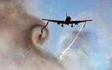 Trail of Wake turbulence, vortical flows over the aircraft.
Translated by «Yandex.Translator»