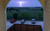 Lightning illuminates tornado, Fort Worth, Texas