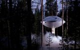 Sueco hotel ecológico en los bosques de Treehotel, que tiene la forma de un gigantesco platillo volante.
Traducido del servicio de «Yandex.Traductor»