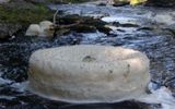 The swirl in this stream collected the foam and created a perfect circular wheel out of it.Posted by u/Radiocureee