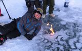 Alaska from the ice in the lake through every little hole out the methane bubbles and ignite from the slightest spark. To burn a fire for about a minute.
Translated by «Yandex.Translator»