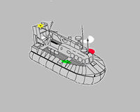 The hovercraft on the move. Carries a masthead light, stern light, side lights and yellow flashing light visible from all directions
Translated by «Yandex.Translator»