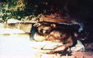 Photo of the victim's body