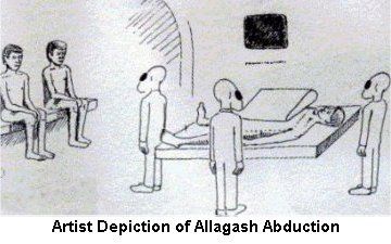 The artist, depicted the kidnapping of Allagash (Source: the Story of UFO)