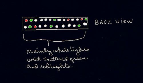 Sketch of a witness on October 20, 2006 UFO, rear view (inverted, improved)