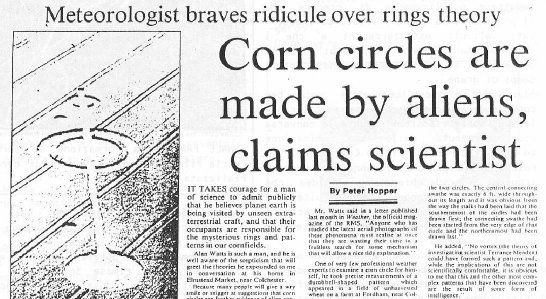 Scholar Alan watts also believed that the aliens did these "circles". East Anglian Daily Times 23.7.1991.
Translated by «Yandex.Translator»