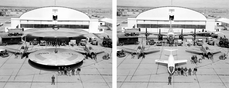 Comparison of official NASA photos with disc-shaped aircraft of the US Air Force