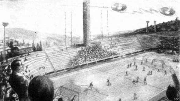 UFO over the stadium. Figure Silvio Neri
Translated by «Yandex.Translator»