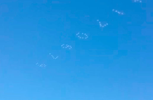 In 2012 the artist with a bachelor of natural Sciences made a performance, writing in the sky the first 1000 digits of PI with a few planes, equipped with special devices for drawing clouds of artificial smoke. The official video of this action, as well as a detailed description of its message posted on the website of a group of artists, engineers and scholars ILLUMINATE THE ARTS (ITA), who participated in the performance. 
Translated by «Yandex.Translator»