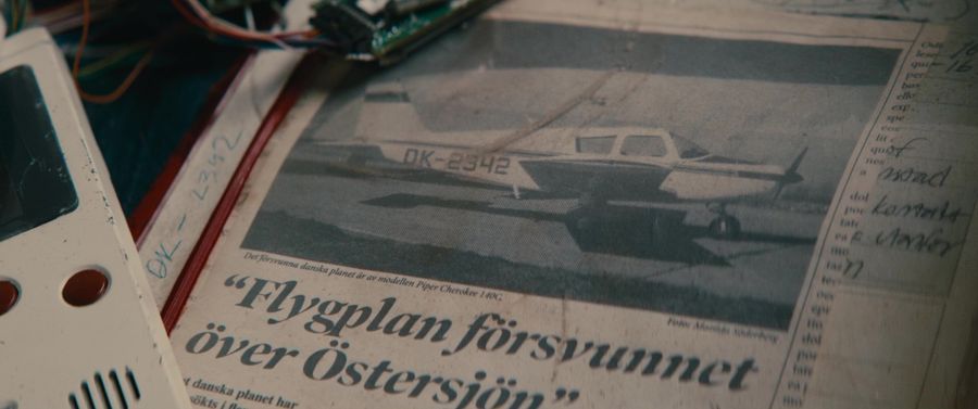 Newspaper clipping about the missing plane over the Baltic Sea