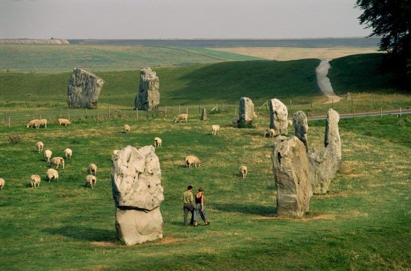 In the small village of Avebury, there is a stone circle that was built about 4,000 years ago.