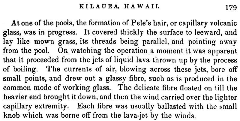 The first description of the Hair of Pele, 1849.
Translated by «Yandex.Translator»