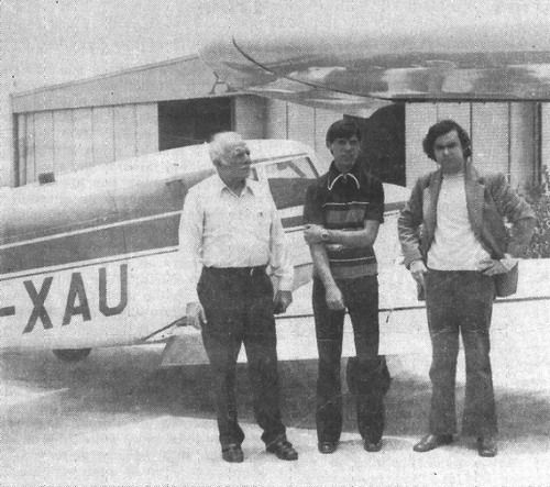 Ignacio La Mora (Carlos ' uncle), pilot / witness Carlos Montiel, and APRO field investigator F. I. Fernando Pareja.