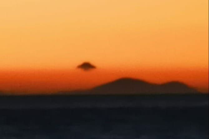 Katie Moore noticed this saucer shape in the sky in her sunset photo in Llanrystad Author: Katie Moore