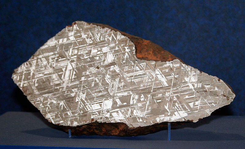 Widmanstatten figure on the cut surface of the meteorite
Translated by «Yandex.Translator»