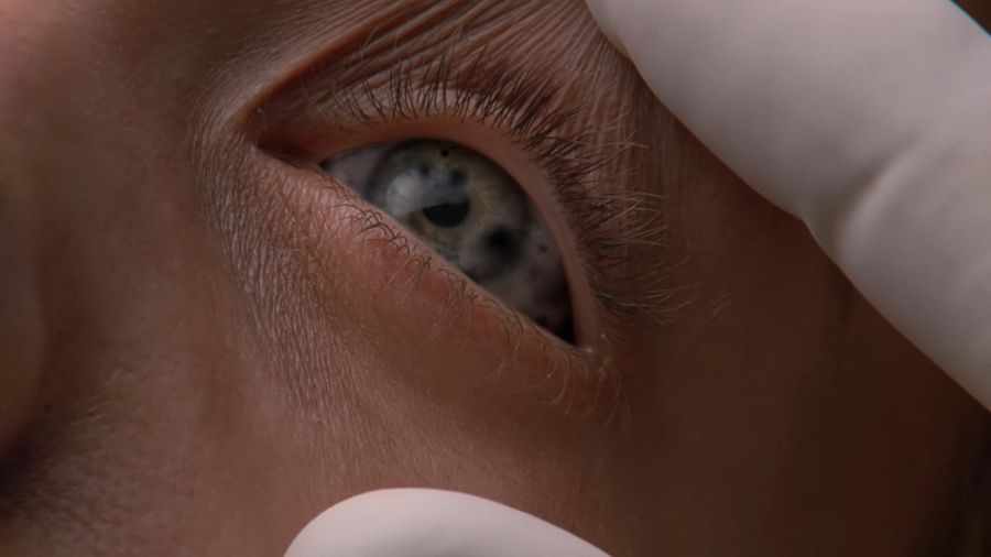 Инопланетный организм в глазах женщины
