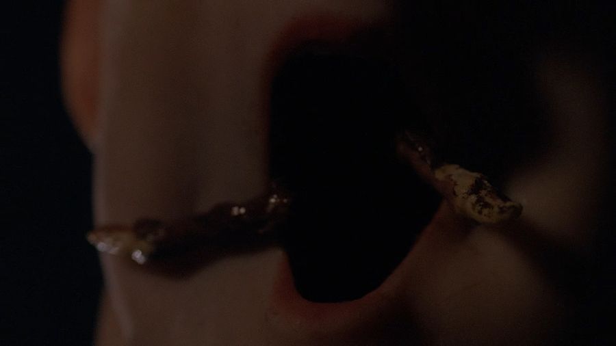 An alien organism appears from the host's mouth