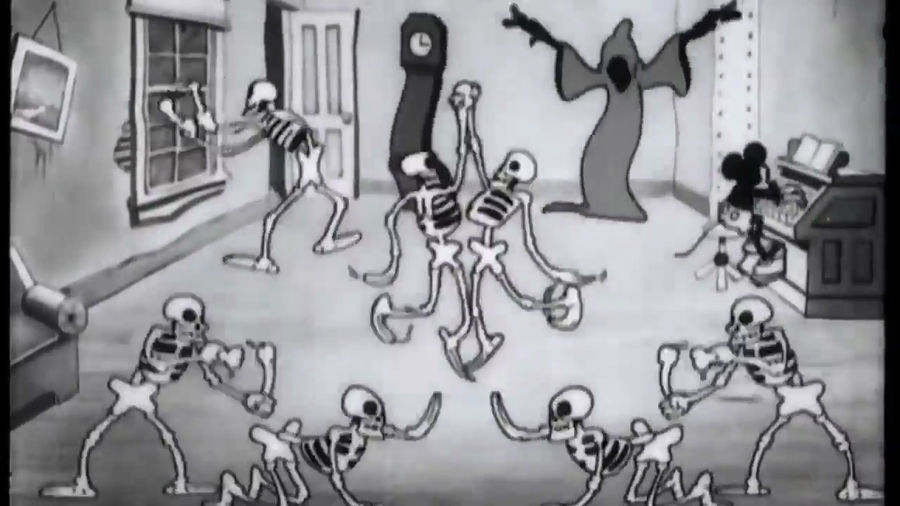 Dancing skeletons in an enchanted house