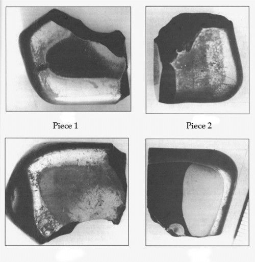 Two parts of the artifact (the two left images are part #1, and the right is part #2).
(Source: Illobrand Von Ludwiger)