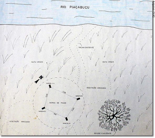 A sketch made at the time detailing the landing zone
Translated by «Yandex.Translator»