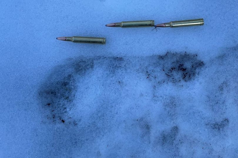 First she posted an image of what appears to be a large footprint in the snow (Image: Reddit/AllentownCA)