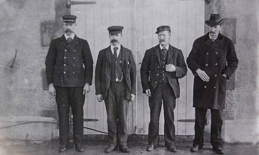 Left to right: Donald MacArthur, Thomas Marshall, James Ducat, and superintendent Robert Muirhead.