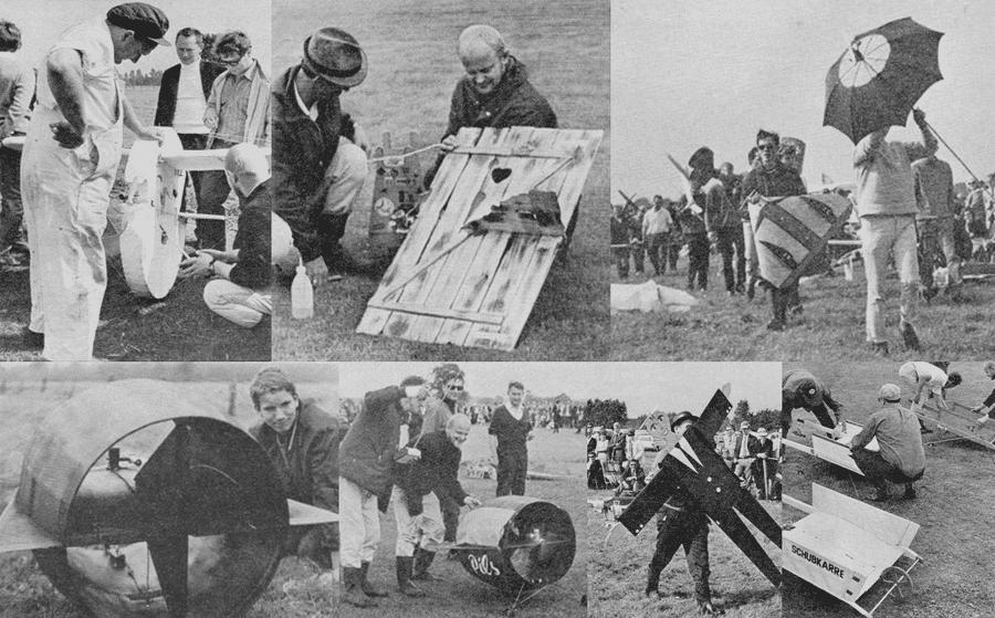 Photos from the magazine "American Aircraft Modeler" April 1969.

Competition for the most unusual flying model.
Translated by «Yandex.Translator»