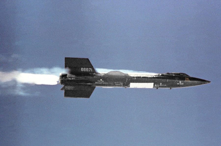 The flight of the X-15 rocket plane — the first hypersonic aircraft and VKS-spaceplane in history, which performed suborbital manned space flights
 
