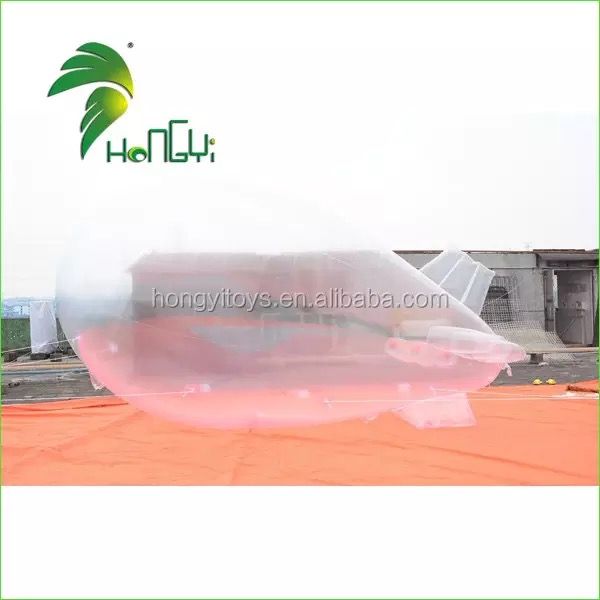 Dirigible transparente inflable promocional para la comparación