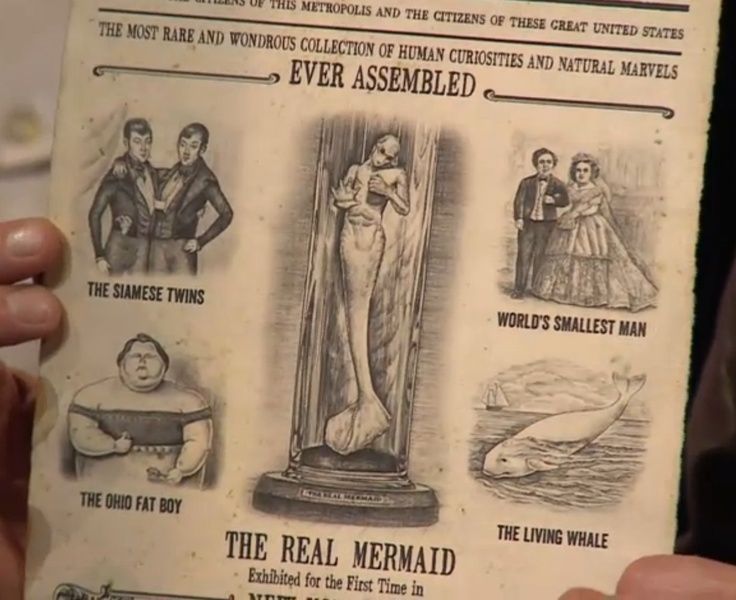 Старинный флаер 1865 года нью-йоркской выставки

Antique Barnum flyer 1865 | Real mermaids, New york exhibitions
