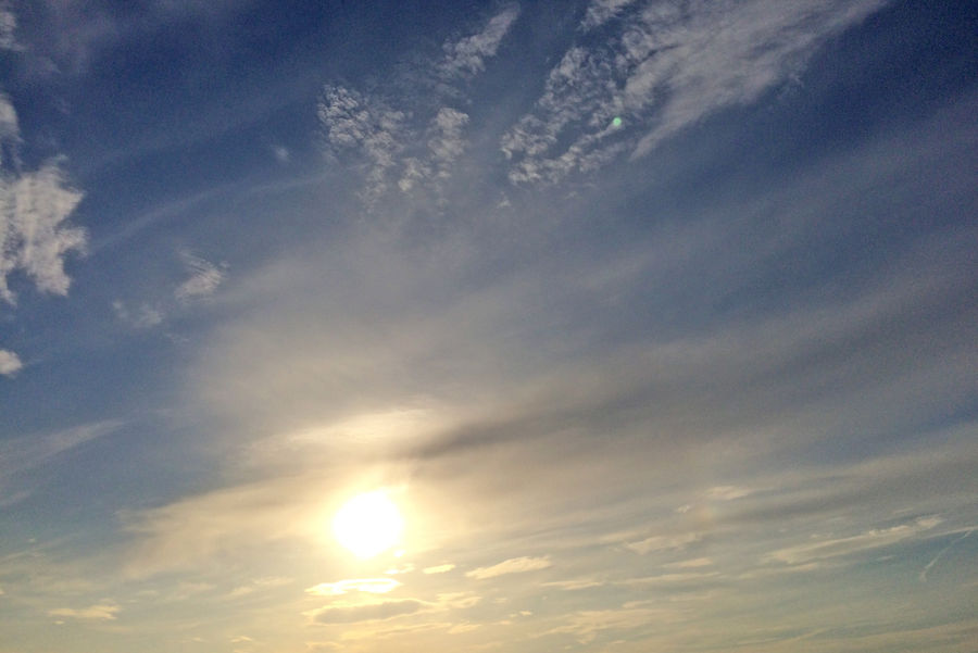 The Parghelia

In the pictures on the right, on the same line with the Sun. View of the halo. Looks like a light iridescent stain at the Sun. Caused by the refraction of sunlight in an anisotropic oriented ice crystals floating in the atmosphere.

Excerpt: 1/10309 sec

F-number: 2.2

ISO: 40

Flash: no flash
Translated by «Yandex.Translator»