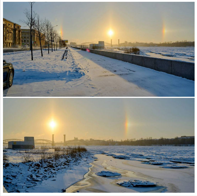 Photos of the spectacular phenomenon, which is also called "the false sun", spread rapidly in social networks.
Translated by «Yandex.Translator»