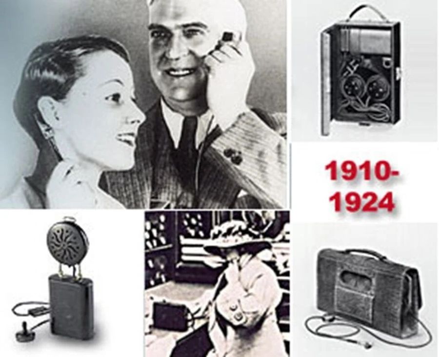 The first electric hearing aid, called Akufon, was created by Miller Reese Hutchison in 1898.In the photo, Siemens presented the first electronic devices for the deaf, which replaced the classic horns of ancient times.