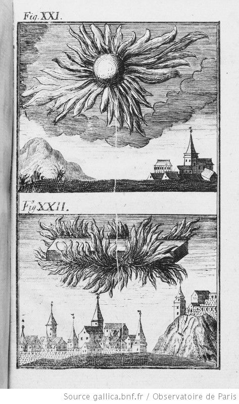 Рис.XXI: Феномен, наблюдаемый во время прохождения кометы 89 года до н.э. Рис.XXII: Феномен, наблюдаемый во время прохождения кометы 61 года до н.э
