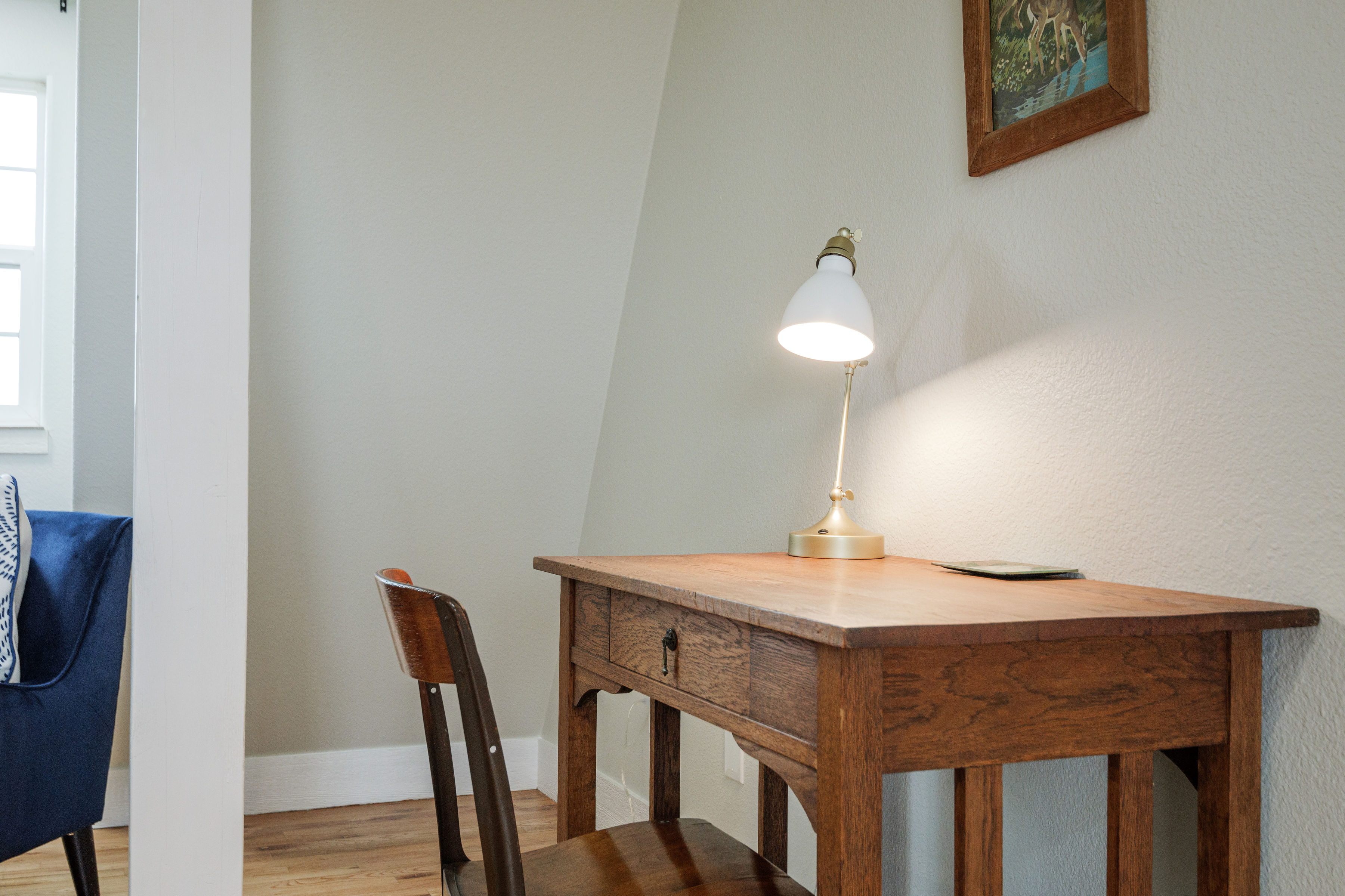 Upstairs living room - workspace