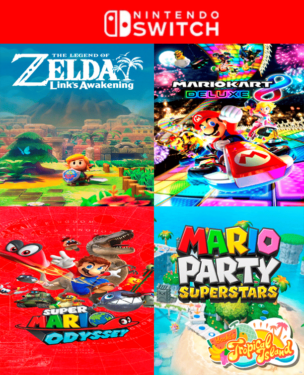 COMBO SUSCRIPCIÓN 20 JUEGOS NINTENDO SWITCH - Mario Party - Zelda - Mario Odyssey - Crash
