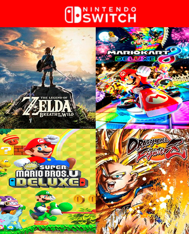 COMBO SUSCRIPCIÓN 8 JUEGOS NINTENDO SWITCH - Mario Kart  - Super Mario Bros - Zelda