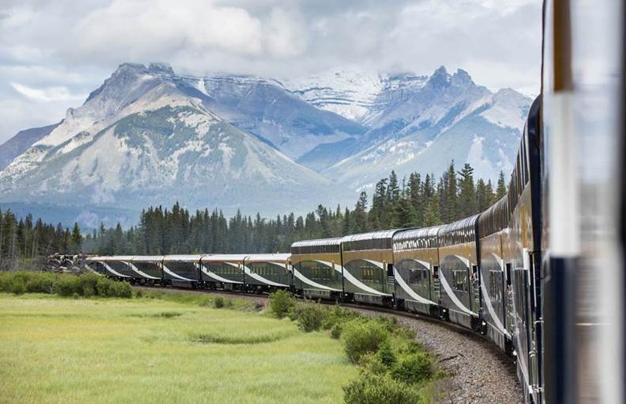 A luxury train ride through the majestic Canadian Rockies