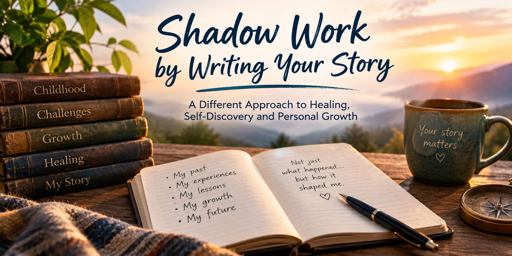 A symbolic image representing shadow work, reflection, and personal growth