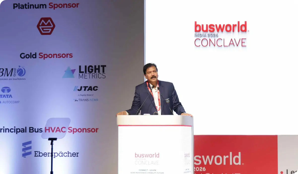 Busworld India Conclave 2026: 5 Key Conversations Shaping the Future of India's Bus Industry Purple Mobility Solutions CMD Prasanna Patwardhan at Busworld India Conclave 2026