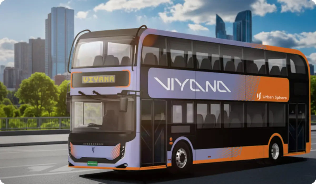 Urban Sphere: India’s Bold New Force In Connected, Sustainable Mobility Urbam Mobility Viyana double decker bus.