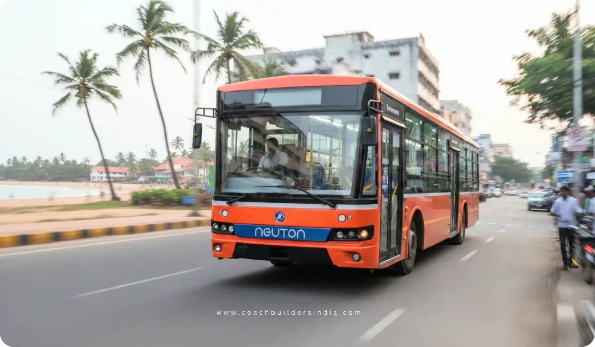 Neuton Electric Bus Arrives in Mangaluru, Marks Entry of Private E-Bus in City