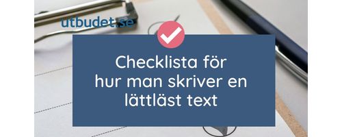 Checklista för hur man skriver en lättläst text