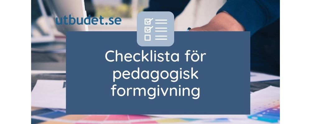 Checklista för pedagogisk formgivning